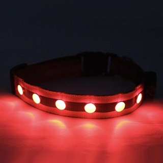 Hundehalsbånd med kunstige juveler - Rødt lys -
